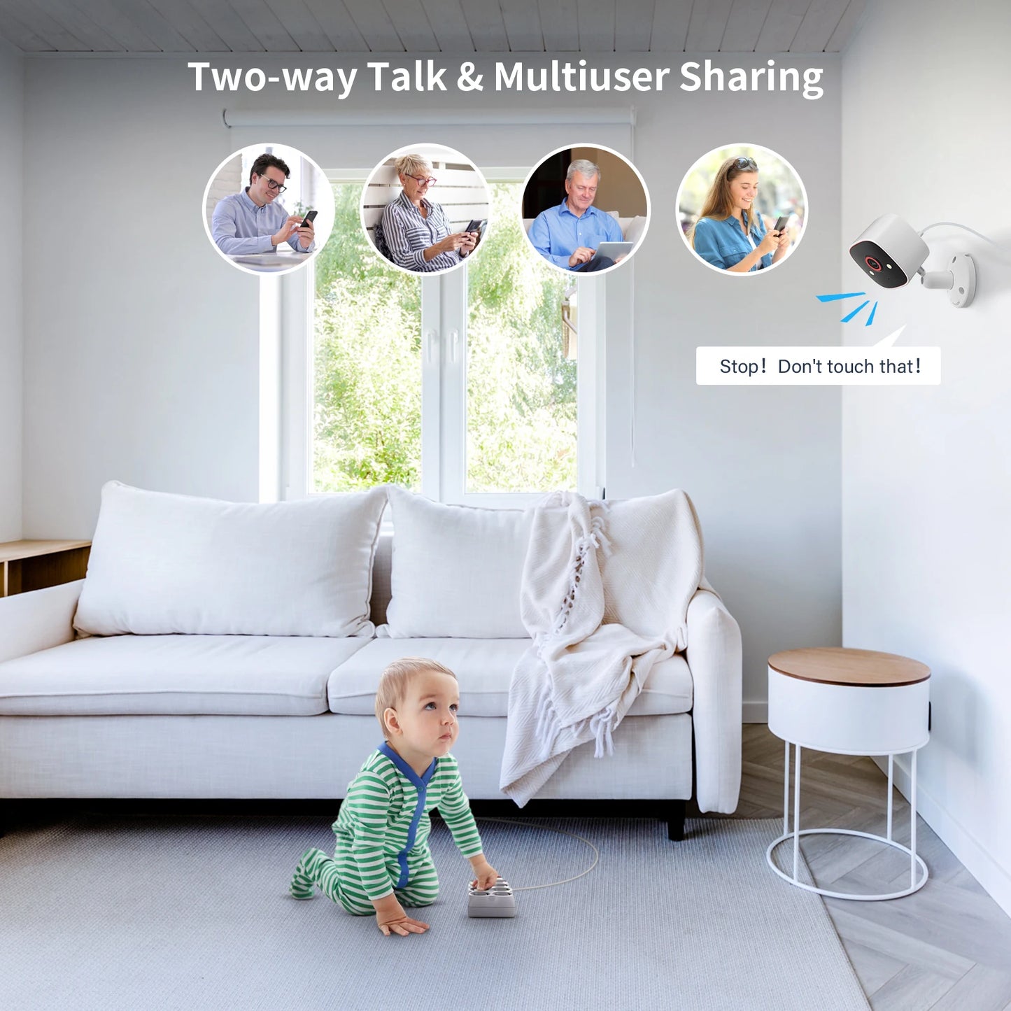 Jennov Outdoor Indoor Security Cameras 5Ghz 2.4Ghz 2K HD Wireless WiFi Pet Monitor Camera IP66