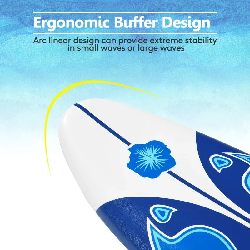 Giantex 6' Surfboard Surfing Surf Beach Ocean Body Foamier Board with Removable Fins, Great Beginner Board for Kids
