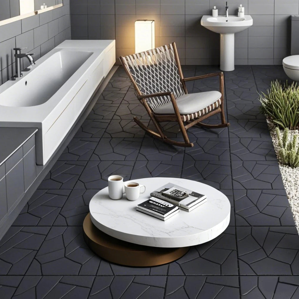 Stone Style 12" Patio Deck Tiles, DIY Module Interlocking Decking Tiles Floor Tile Outdoor and Indoor,Easy and Quick