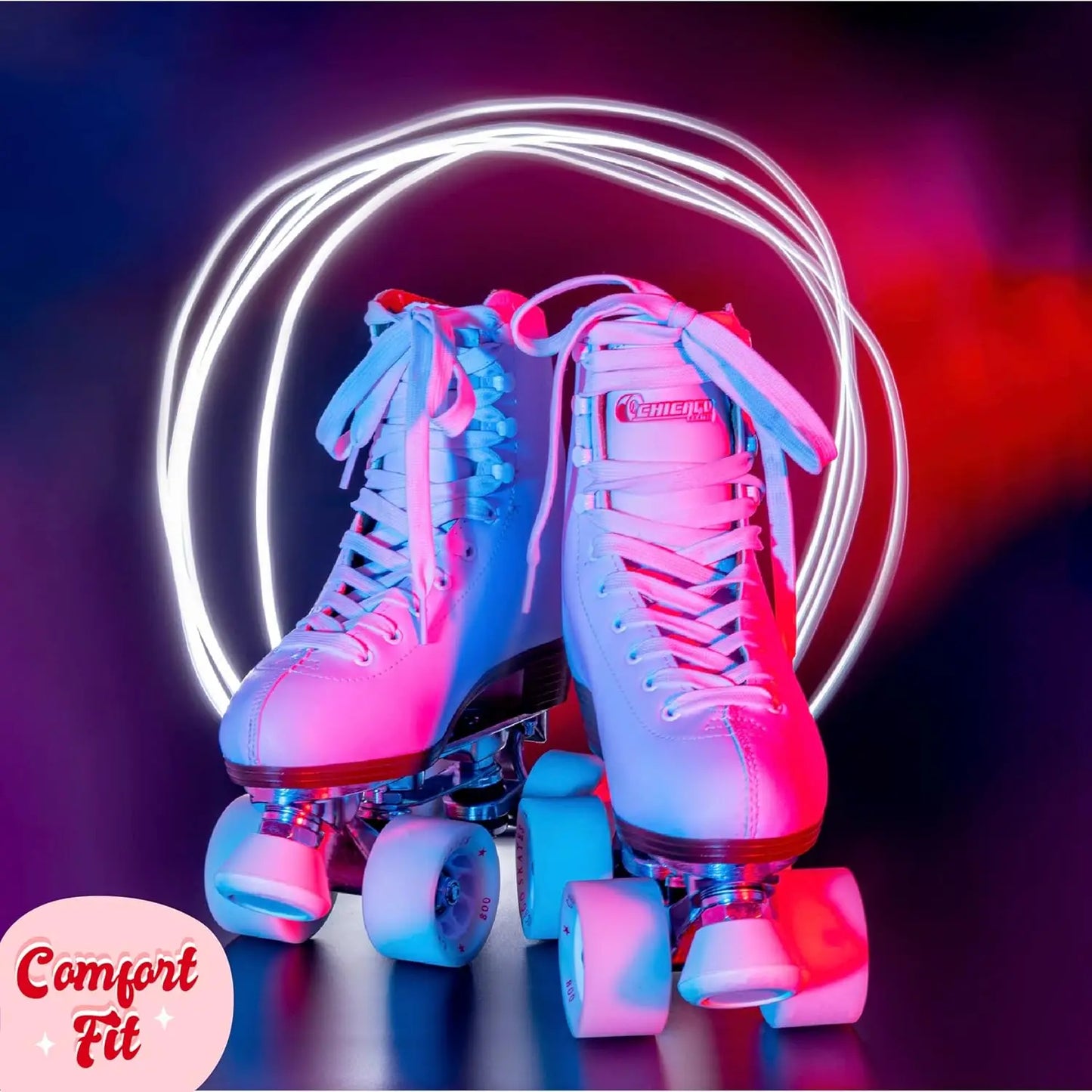 Skates Deluxe Leather Lined Rink Skate Ladies and Girls COMFORT FIT Urethane High Impact Oversized Wheels