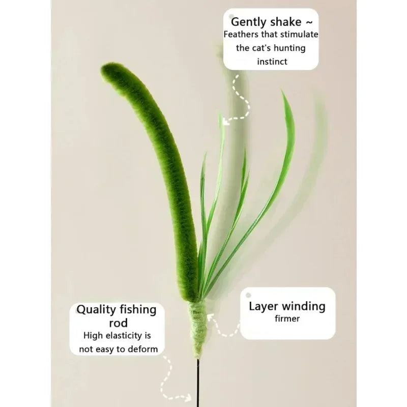 Cat and Dog Grass Chew Toy Teaser Stick Natural Bite Resistant Dental Teeth Cleaning Self Soothing Play Durable Pet Toys Cat Tea