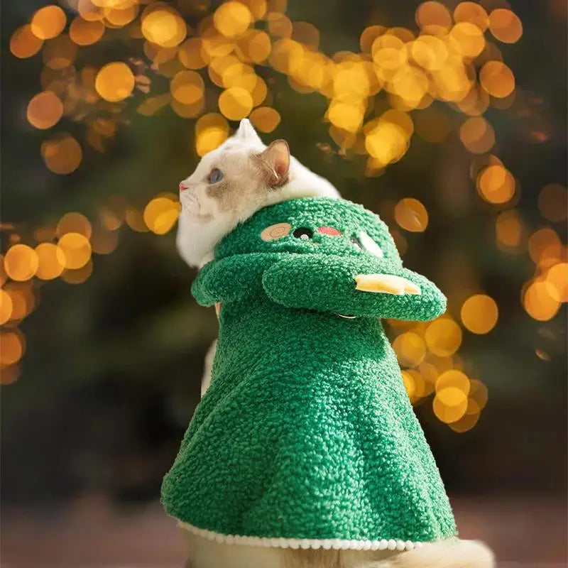 Pet Christmas Costumes Pet Party Cosplay Dress Winter Warm Pet Party Cosplay Dress Cat Dog Christmas Cape With Cute Cartoon Hat