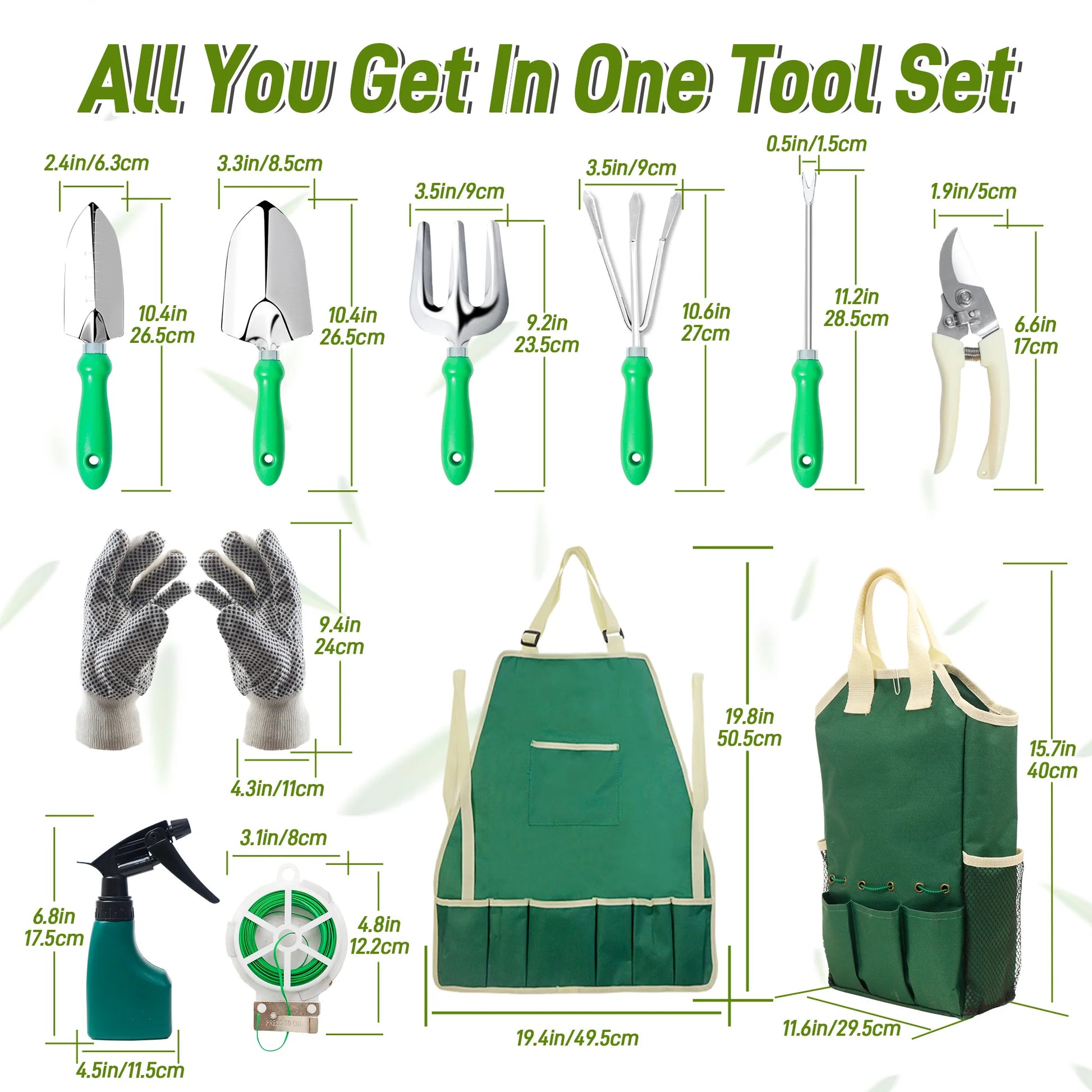 11pcs Garden Tool Set | Gardening Tools With Organizer HandBag, Ideal For Digging Planting Pruning - Quick and EZ Shop