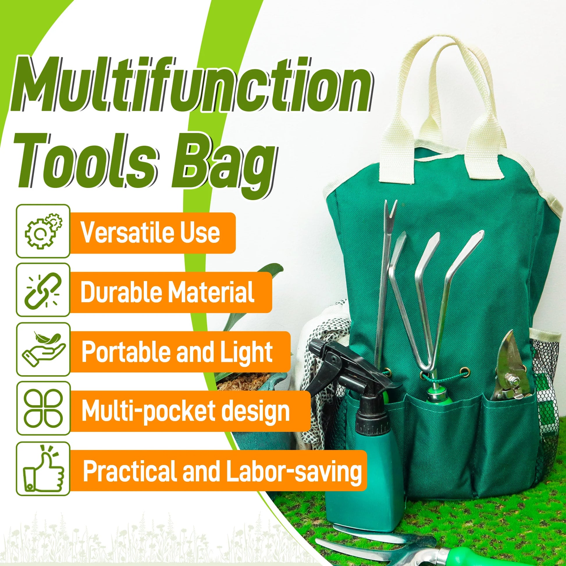 11pcs Garden Tool Set | Gardening Tools With Organizer HandBag, Ideal For Digging Planting Pruning - Quick and EZ Shop