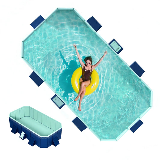 Foldable Kids Pool - Collapsible PVC Swimming Pool with Quick Drain,No Inflation Needed for Indoor/Outdoor Water Play & Ball Pit
