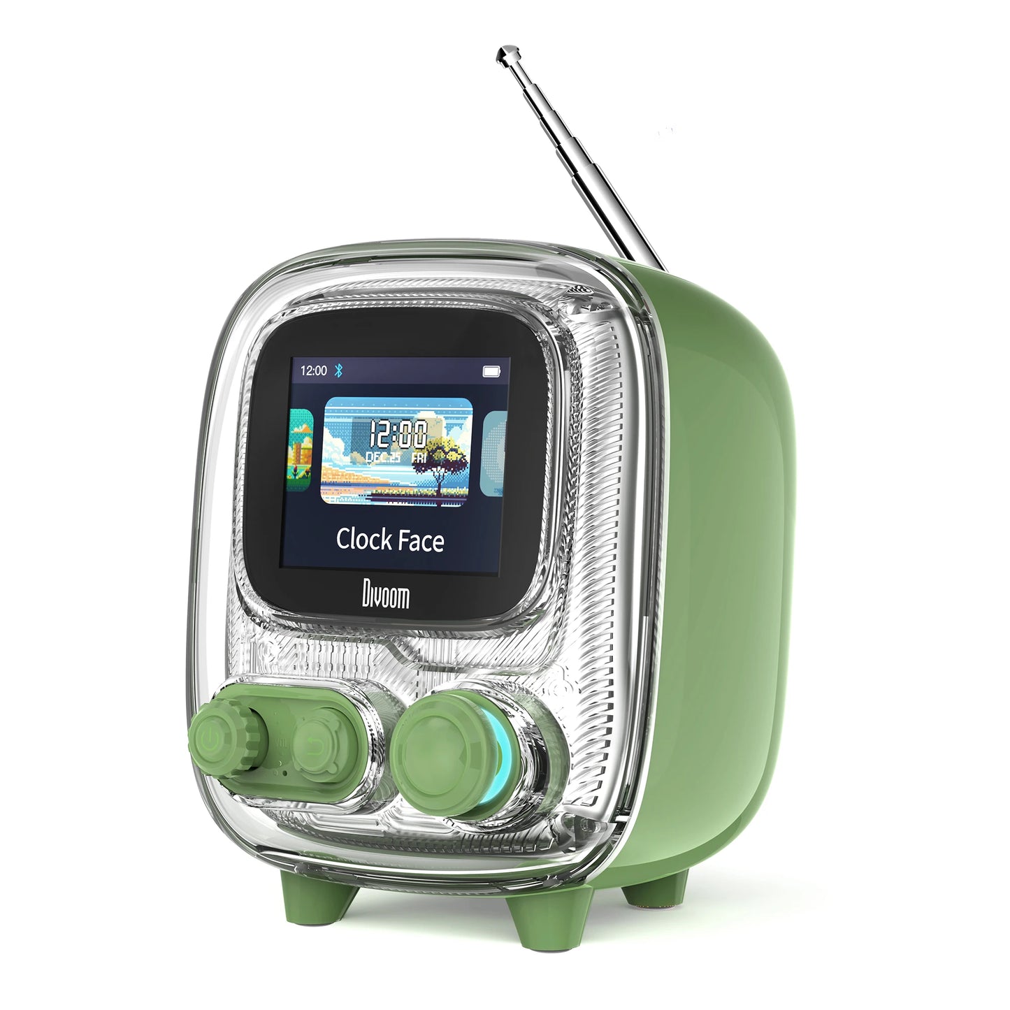 Divoom Tiivoo-2 Portable Bluetooth Speaker with FM Radio,Pixel Art Retro Mini Small Cute Wireless Speaker,Vintage Decor