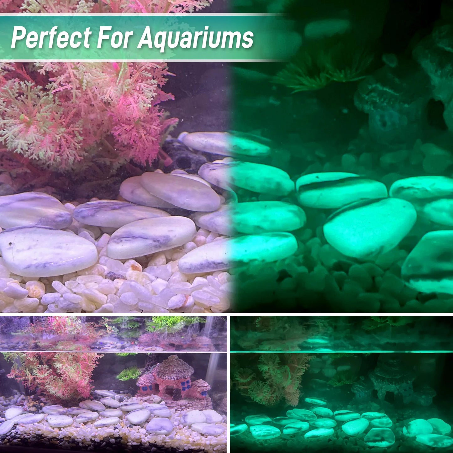 4.5LB Glowing Rocks For Outdoor Decor, Garden Lawn Yard, Aquarium, Walkway, Fish Tank, Pathway