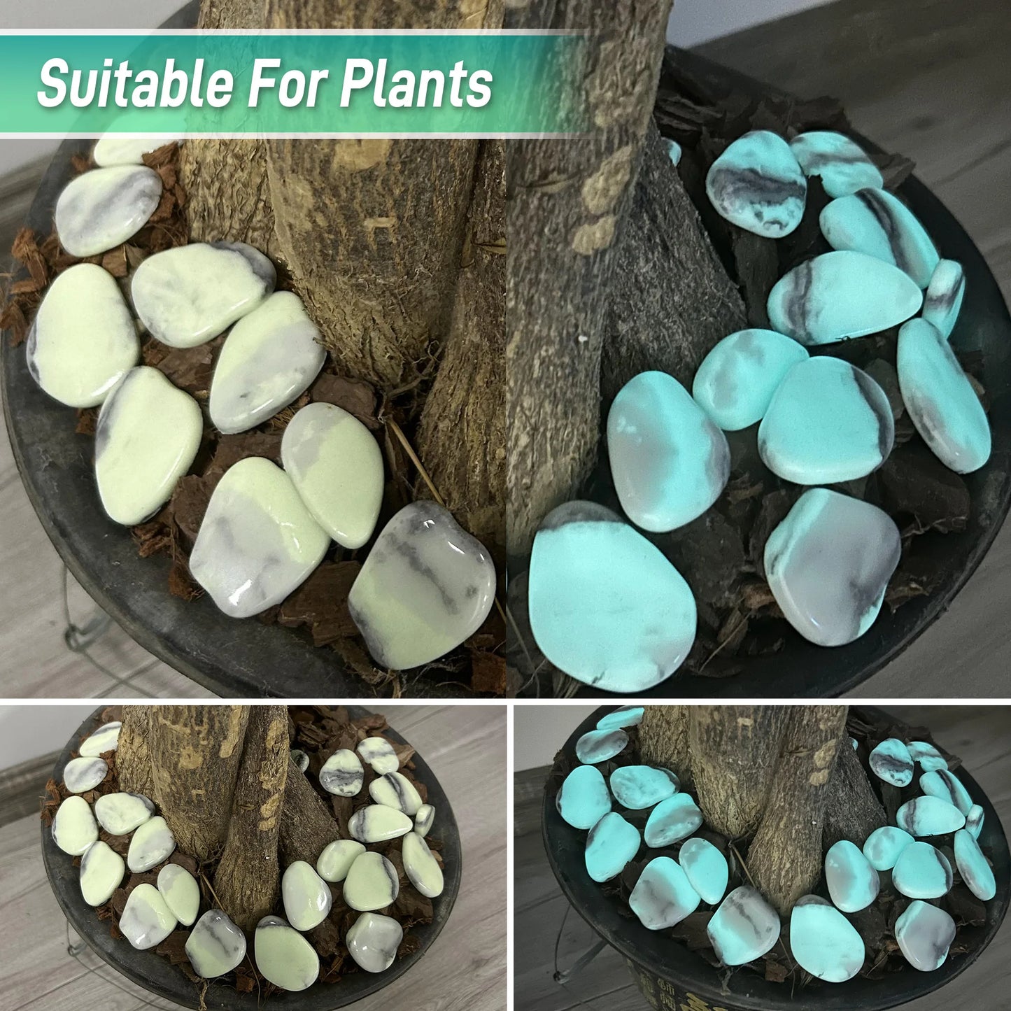 4.5LB Glowing Rocks For Outdoor Decor, Garden Lawn Yard, Aquarium, Walkway, Fish Tank, Pathway