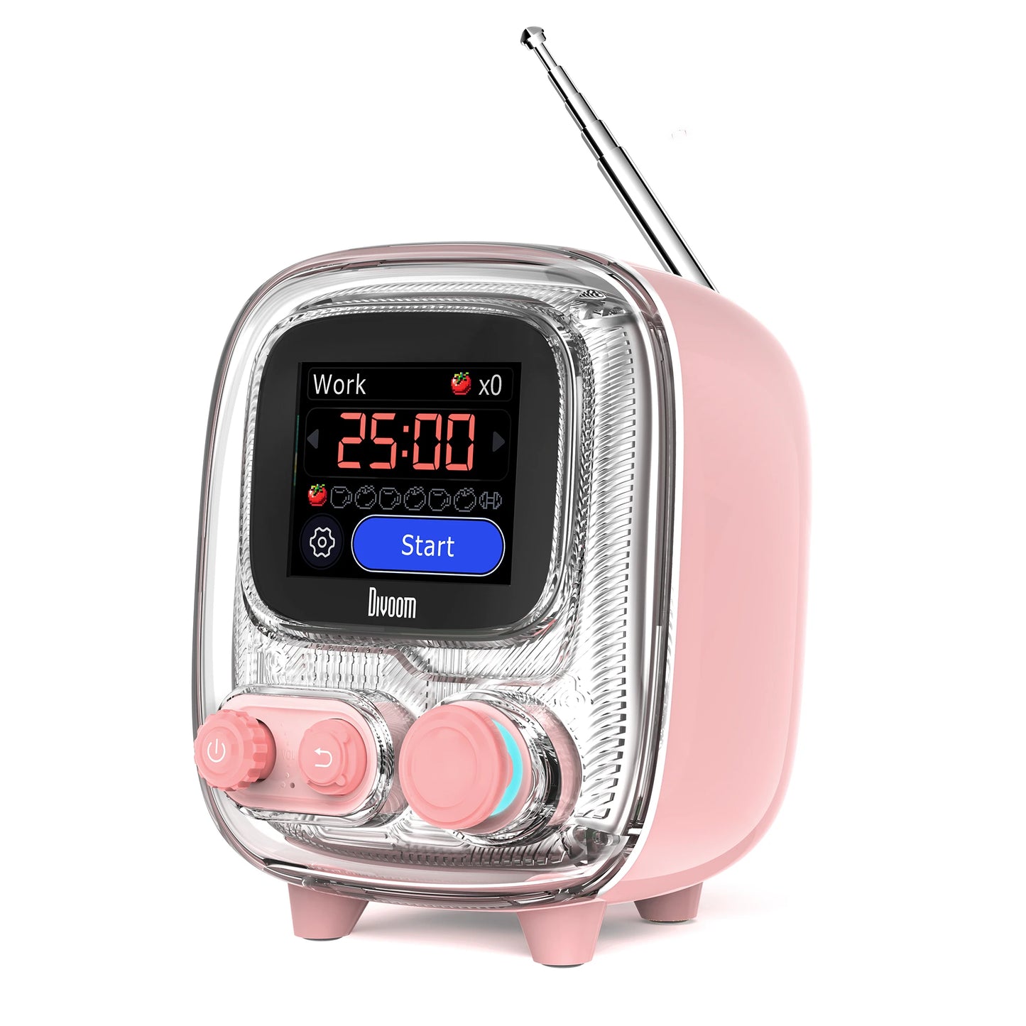 Divoom Tiivoo-2 Portable Bluetooth Speaker with FM Radio,Pixel Art Retro Mini Small Cute Wireless Speaker,Vintage Decor