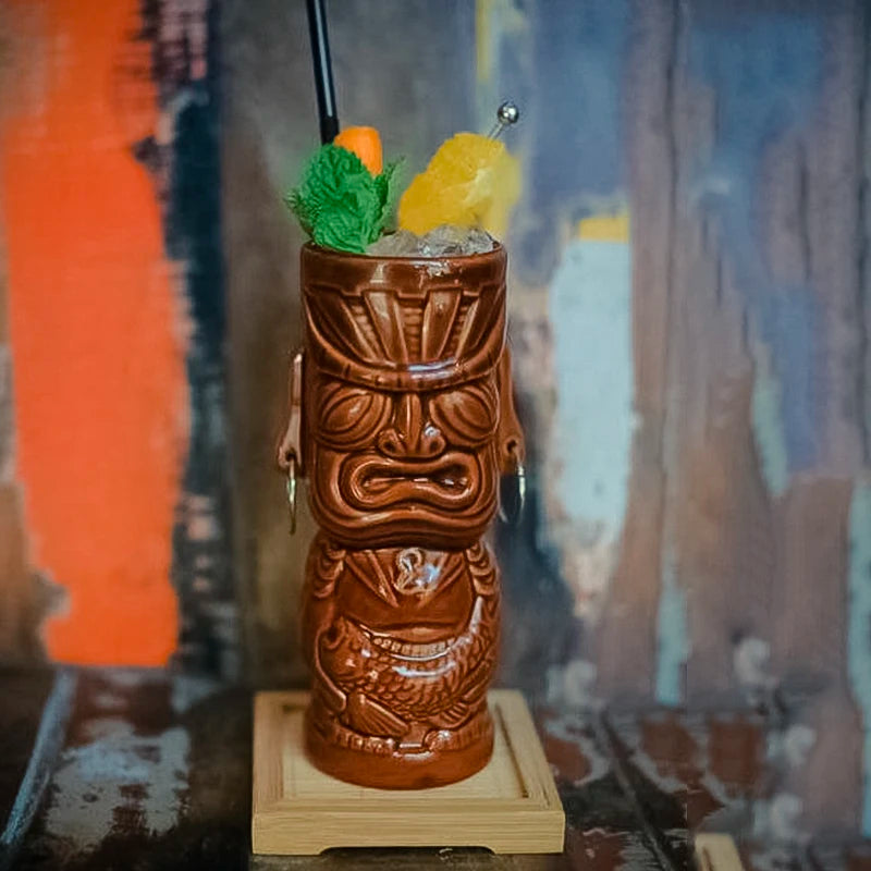 Hawaii Tiki Mugs Cocktail Fish Cup Beer Beverage Mug Wine Mug Ceramic Easter Islander Tiki Mug Bar Tool