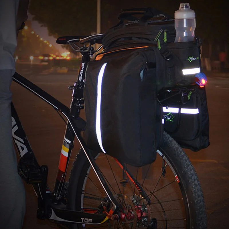 ROCKBROS 35L Waterproof Bicycle Bag MTB Bike Rack Trunk Pannier Bike Multifunctional Large Capacity Travel Bag Bike Accessories