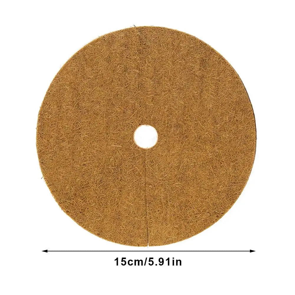 10Pcs Coir Fiber Liner Round Coconut Natural Coconut Fibers Disc Coir Weed Control Rings for Weed Control Plant Cover Flower Pot