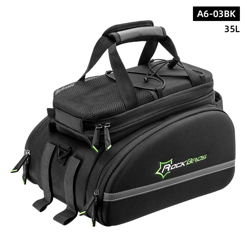 ROCKBROS 35L Waterproof Bicycle Bag MTB Bike Rack Trunk Pannier Bike Multifunctional Large Capacity Travel Bag Bike Accessories