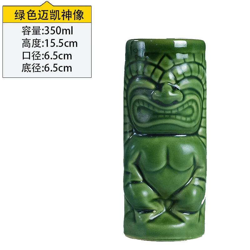 Hawaii Tiki Mugs Cocktail Fish Cup Beer Beverage Mug Wine Mug Ceramic Easter Islander Tiki Mug Bar Tool