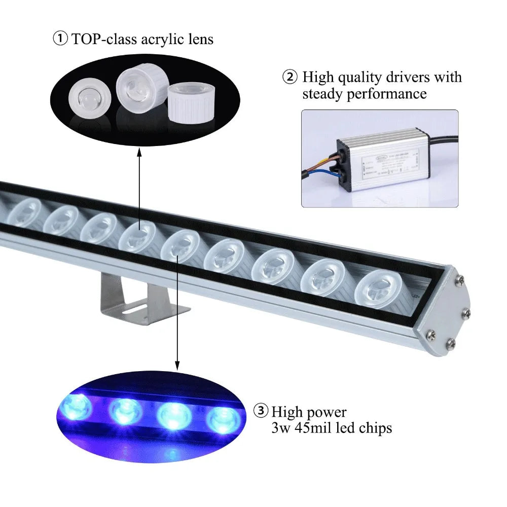 54W 81W 108W LED Bar Light IP65 Waterproof LED Aquarium Light Strip Reef Coral Plant Fish Tank Lamp Growth Greenhouse Lighting