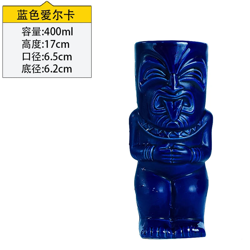 Hawaii Tiki Mugs Cocktail Fish Cup Beer Beverage Mug Wine Mug Ceramic Easter Islander Tiki Mug Bar Tool