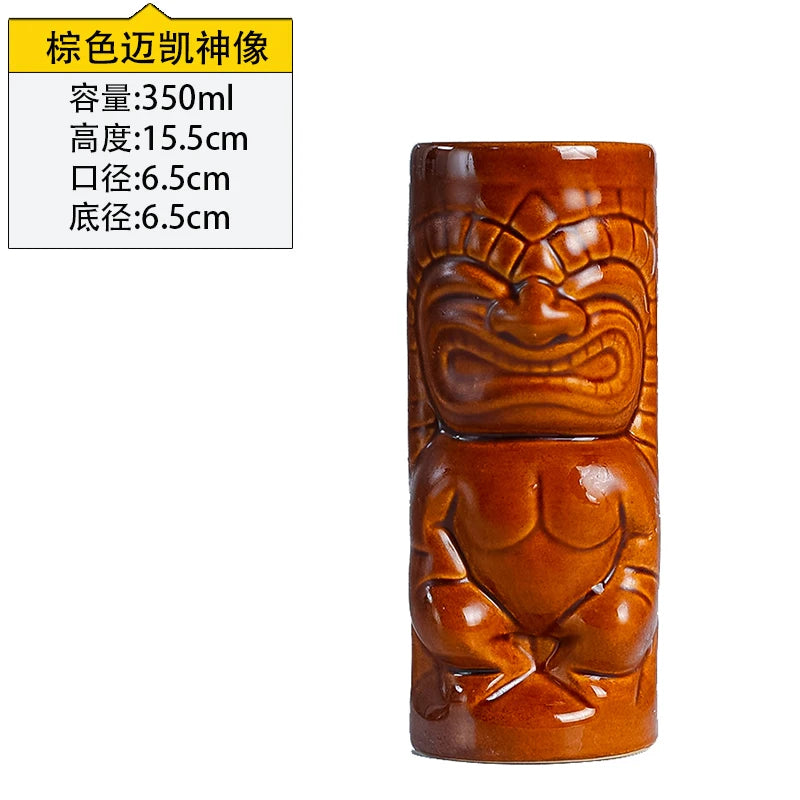 Hawaii Tiki Mugs Cocktail Fish Cup Beer Beverage Mug Wine Mug Ceramic Easter Islander Tiki Mug Bar Tool