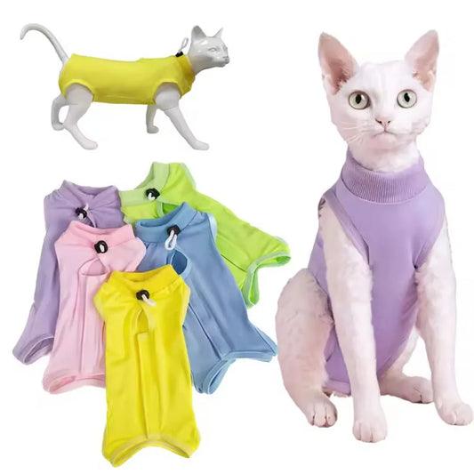 Pet Anti-licking Sterilization Cat Surgery Suit for Small Medium Dogs Kitten Cat Vest Four-legged Jumpsuit Puppy Kitten Clothes