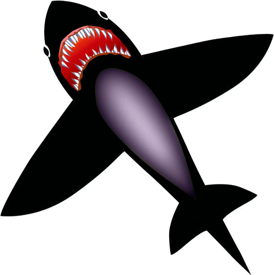 Strong Black Shark kite With Long Colorful Tail!Huge Beginner Shark Kites for Kids And Adults  Come With String And Handle