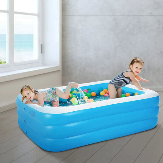 Inflatable Swimming Pools Family Swim Play Center Pool Blow up Kiddie Pool for Kids Baby Adult Inflatable Water Ball Pool