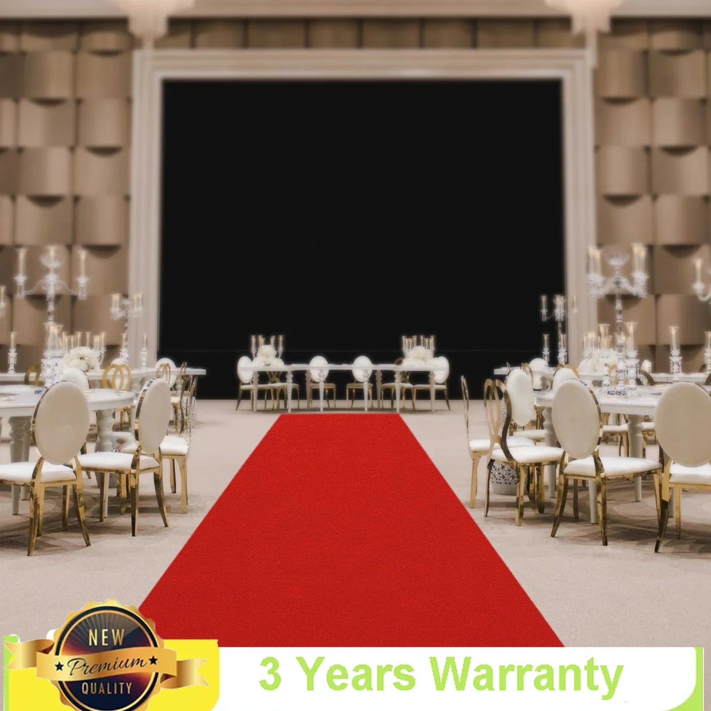 Bymaocar Carpet Runner 33*3ft 360gsm Thick Polyester Fiber Aisle Runner Non-slip Runway Rug for Wedding Ceremony & Party Decor