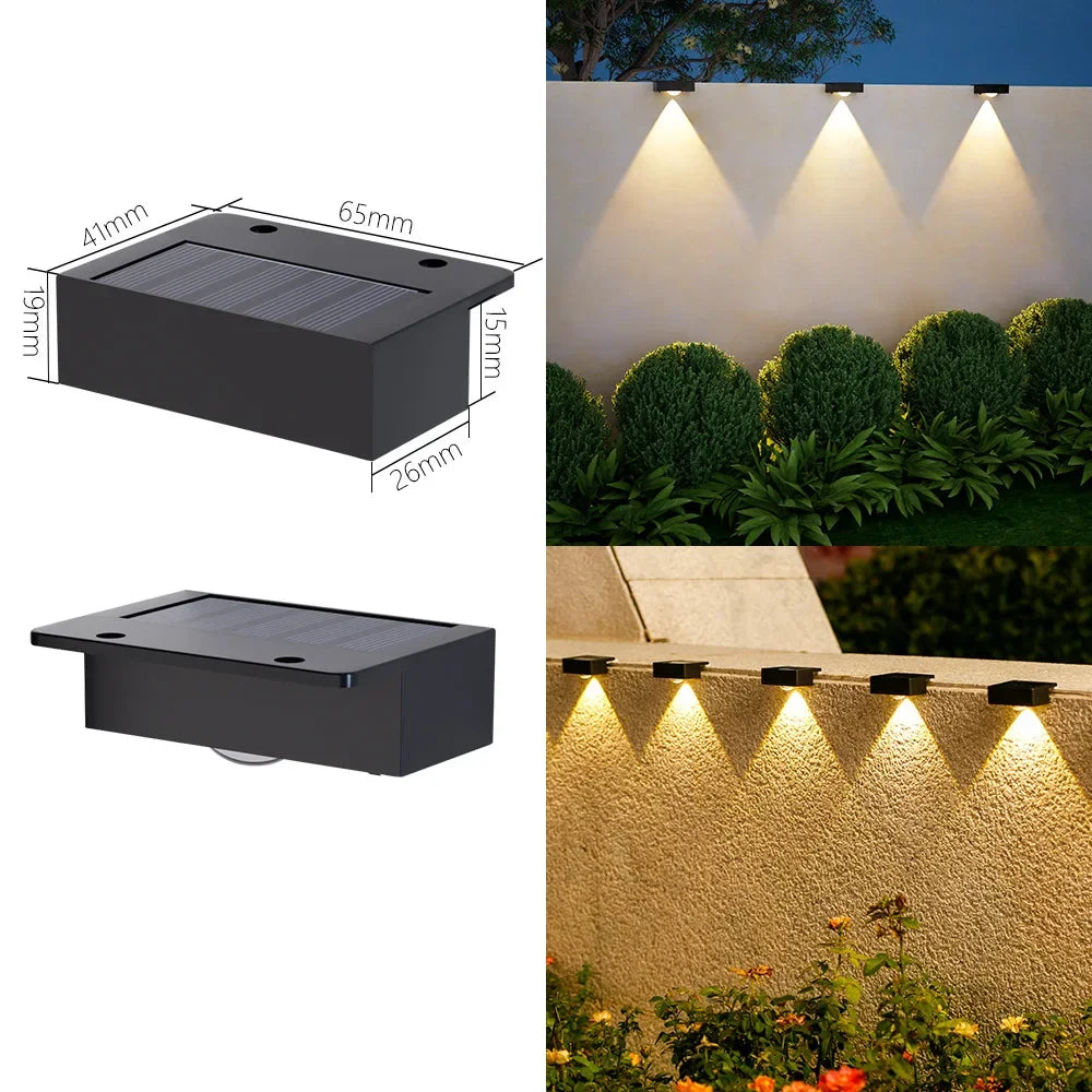 LED Solar Step Lamp Outdoor Path Stair Garden Lights Waterproof Balcony Deck Light Decoration Patio Stair Fence Light 1~12pcs