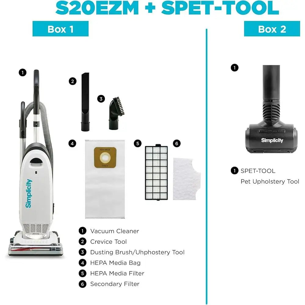 Allergy Upright Bagged Vacuum with HEPA Filter Pet Hair Remover Lightweight Cleaning Tools Telescopic Wand Dusting Brush