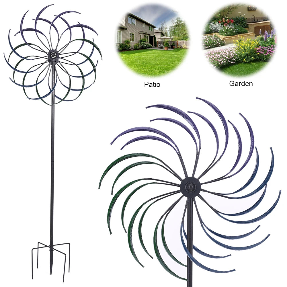 Outdoor Windmill Ornament Double-Layer Wear-Resist Metal Wind Catcher for Yard Decoration Garden Outdoor Accessories Tool