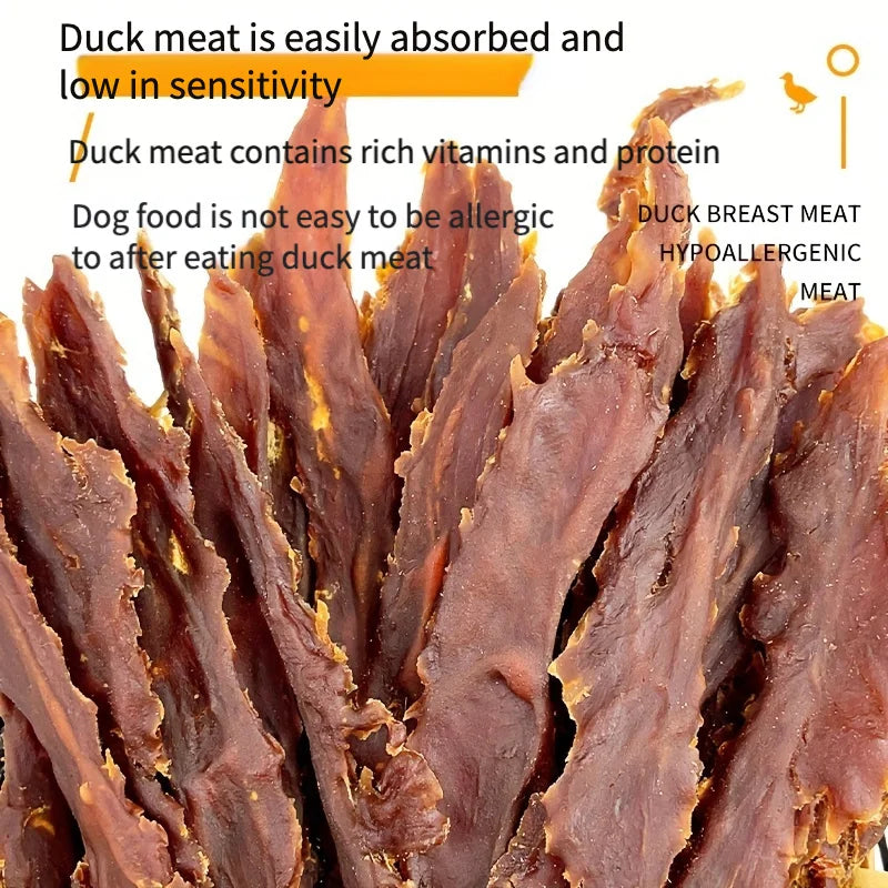 200g/400g (7.05oz/14.1oz) Duck Jerky Dog Treats For Small, Medium, Large Dog, Made With Real Pure Duck - Healthy