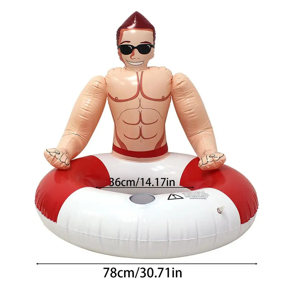 Adult Swimming Circles Pool Muscle Man Inflatable Swimming With Cup HolderRing Inflatable Pool Rings Swim Tubes Pool Party