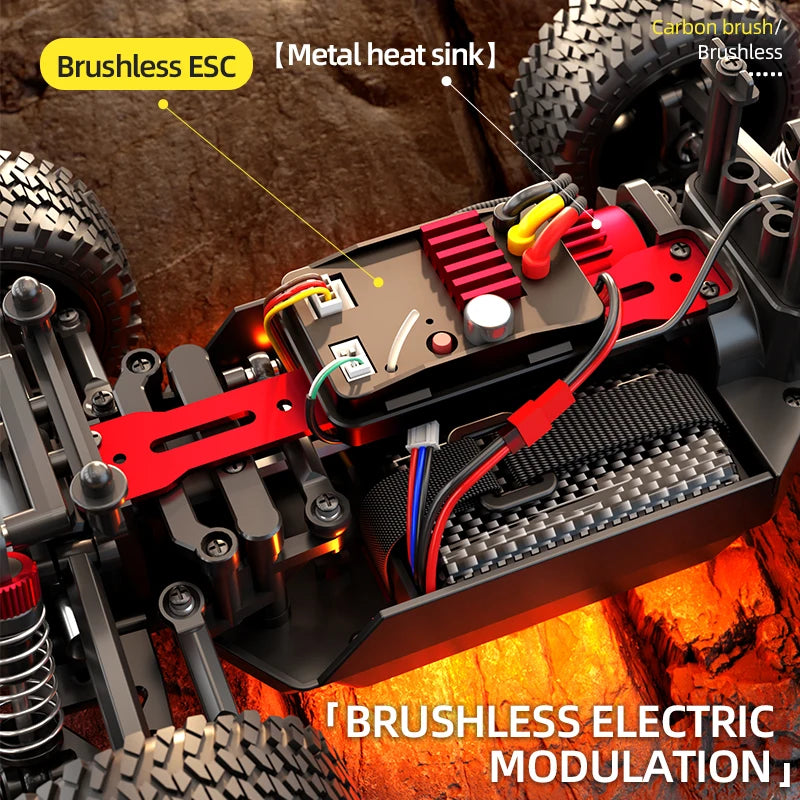 1:20 4WD RC Car 50KM/H With LED Professional Off-Road Racing Brushless Motor Remote Control Cars High Speed Drift Monster Truck