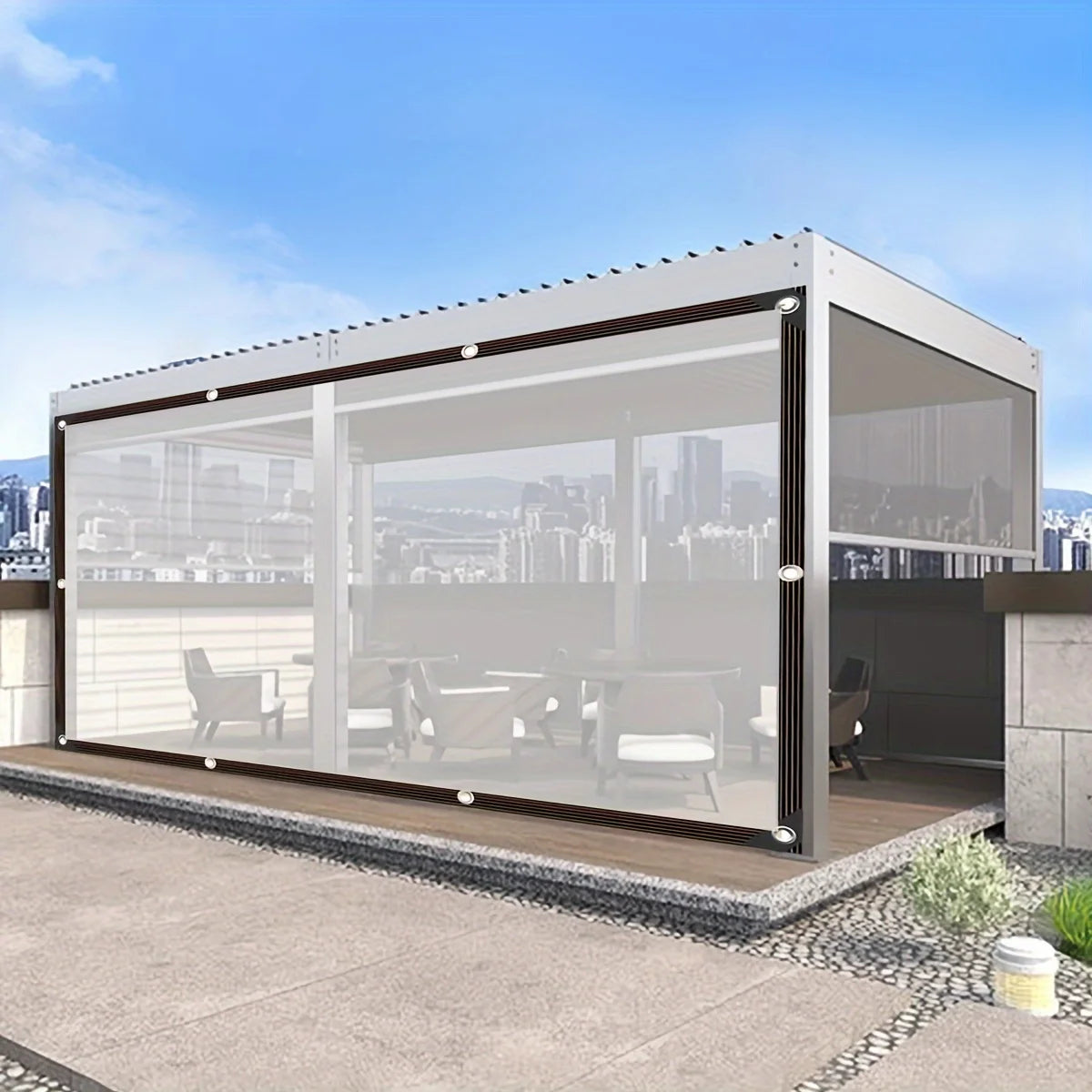 【Camping Transparent Rain Cover】A Quick Setup Transparent Rain Cover with a Waterproof Sealed Ring Design, Providing Timely Protection