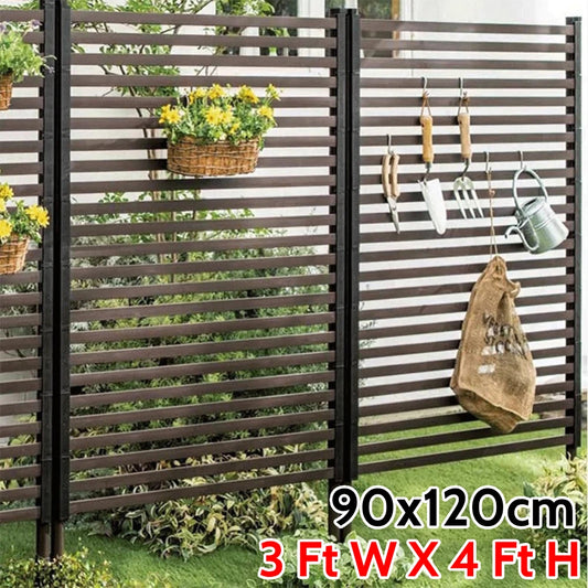 90x120cm Metal Privacy Fence PE-Coating Steel Pipes Privacy Screen Fence Fence Panel for Outside Backyard Garden Patio