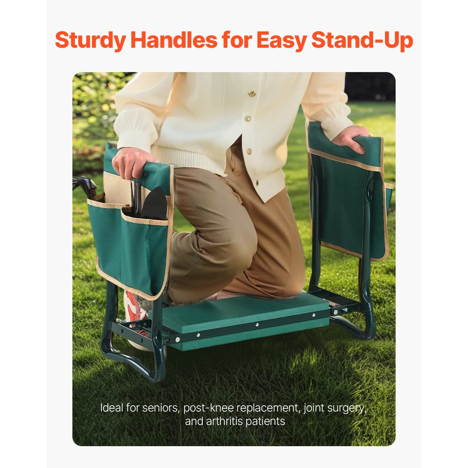 SucceBuy Garden Kneeler and Seat 6 inch Wide Kneeling Pad Heavy Duty Garden Kneeling Stool Folding Garden Seat with 2 Tool Bags - Quick and EZ Shop