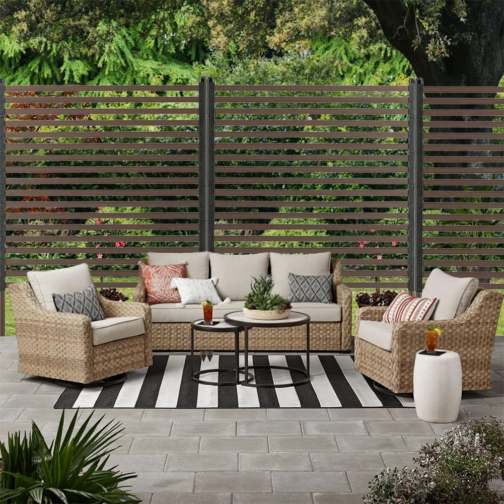 90x120cm Metal Privacy Fence PE-Coating Steel Pipes Privacy Screen Fence Fence Panel for Outside Backyard Garden Patio