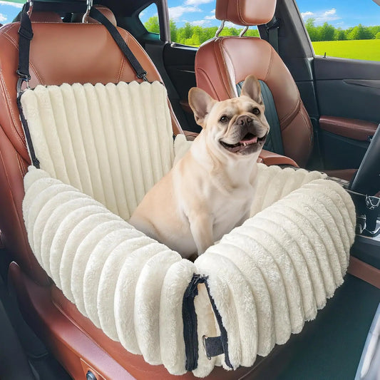 6-in-1 Dog Car Seat for Small/Medium Dogs up to 25 lbs, Washable Cover, Safety Leash, Beige - Quick and EZ Shop