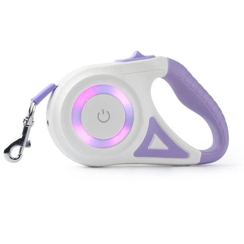 5M Automatic Retractable Dog Leash with Led Flashlight Durable Nylon Lead for Pet Dogs Adjustable Walking Running Rope - Quick and EZ Shop