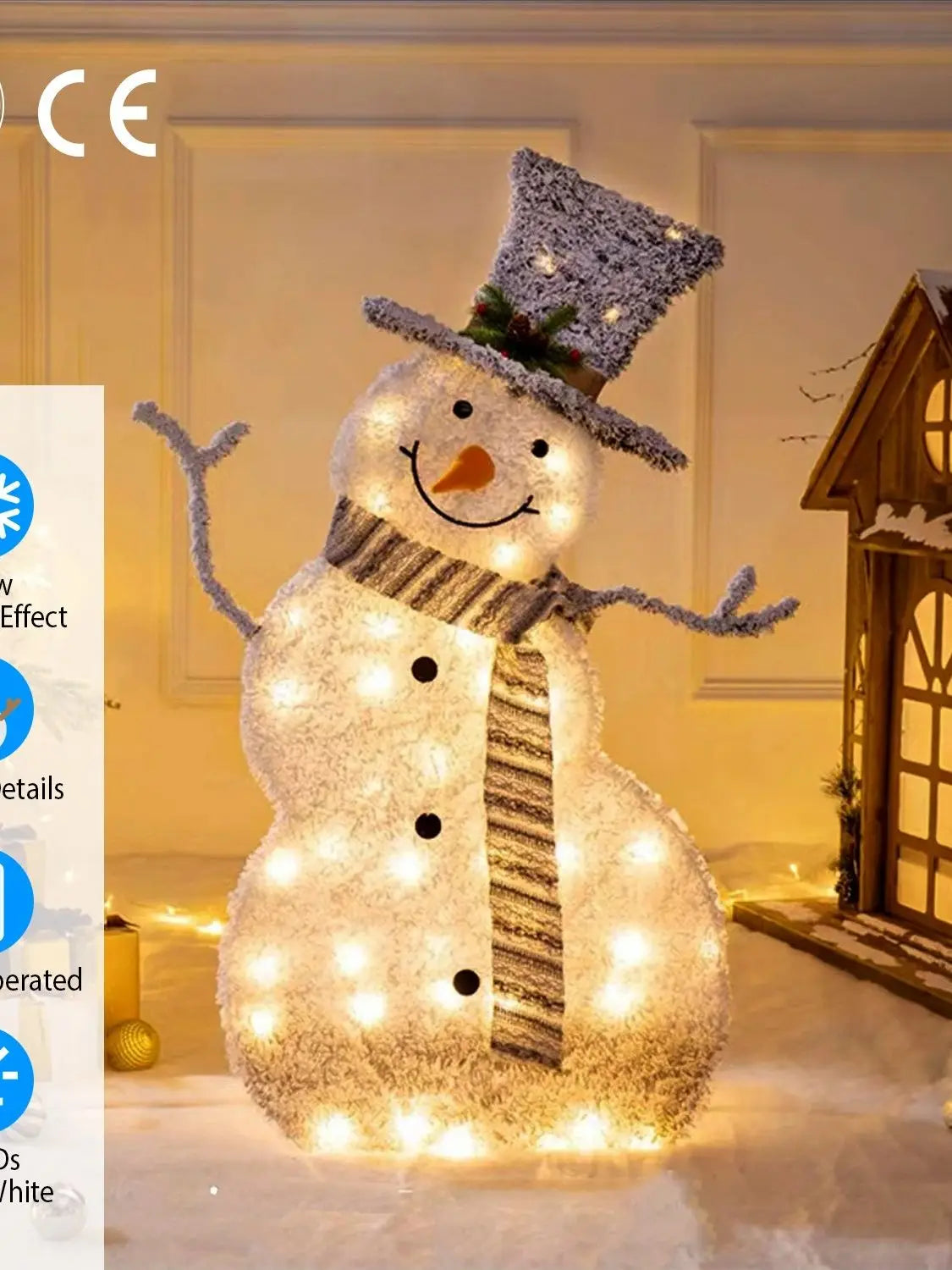 LED Christmas Snowman Decoration lighted up snowman Collapsible Battery Operated Lighted Snowman Indoor Outdoor Garden Light