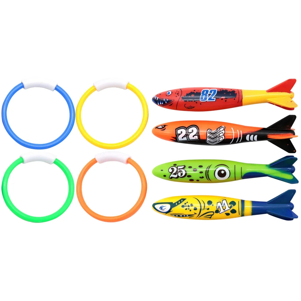 Ren Summer Pool Diving s Creative Throwing Dive Water  Pool Treasure Hunt Diving Torpedo Water Ring Pool Accessories