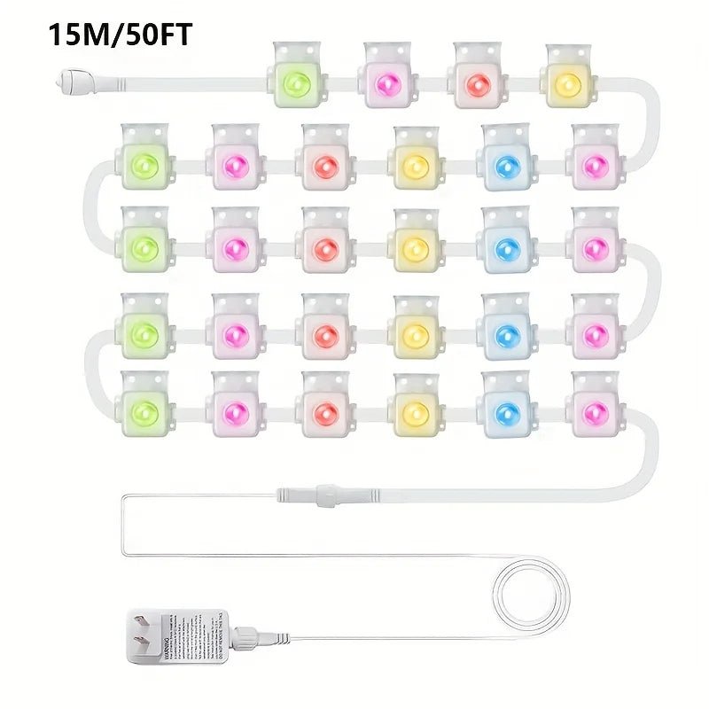 Permanent Outdoor Lights 150ft 100ft 50ft IP67 waterproof application control DIY Scene Full House Christmas Lighting Decor