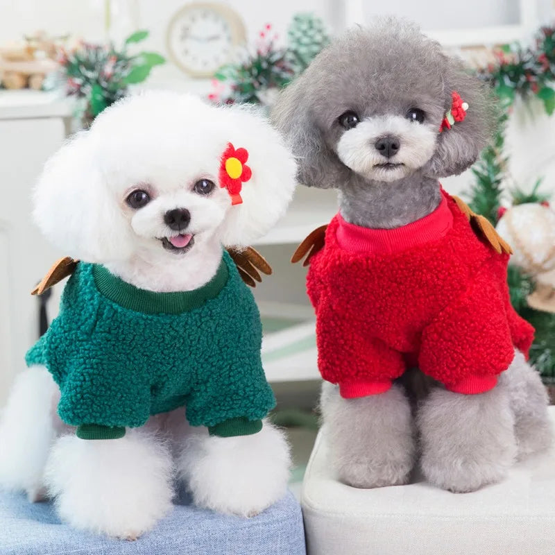 Christmas Pet Clothes Warm Fleece Dog Sweaters Puppy Cat Winter Coats Clothing for Small Dogs Puppy Cat Chihuahua Costume