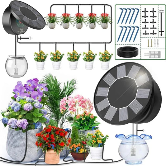 Solar Automatic Drip Irrigation System Kit DIY Irrigation System for Garden Outdoor Indoor Gardening System 9 Timing Modes