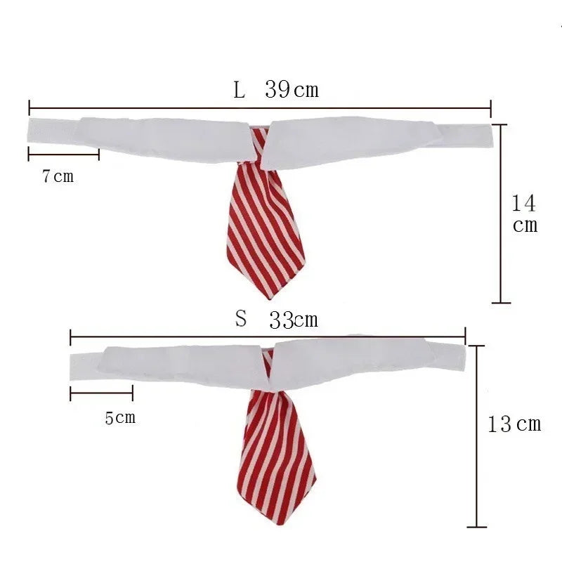 Dog Cat Grooming Cat Striped Bow Tie Animal Striped Bow Tie Collar Pet Adjustable Christmas Cat Collar