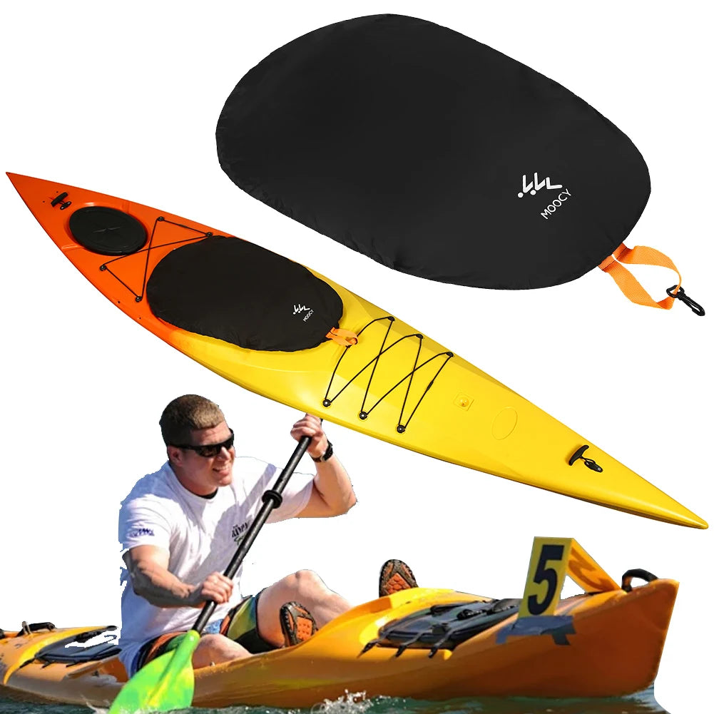Kayak Cockpit Cover Waterproof Deck Boat Cover Tear Resistant Kayak Cockpit Storage Shield 420D Oxford Cloth for Surfboard Kayak