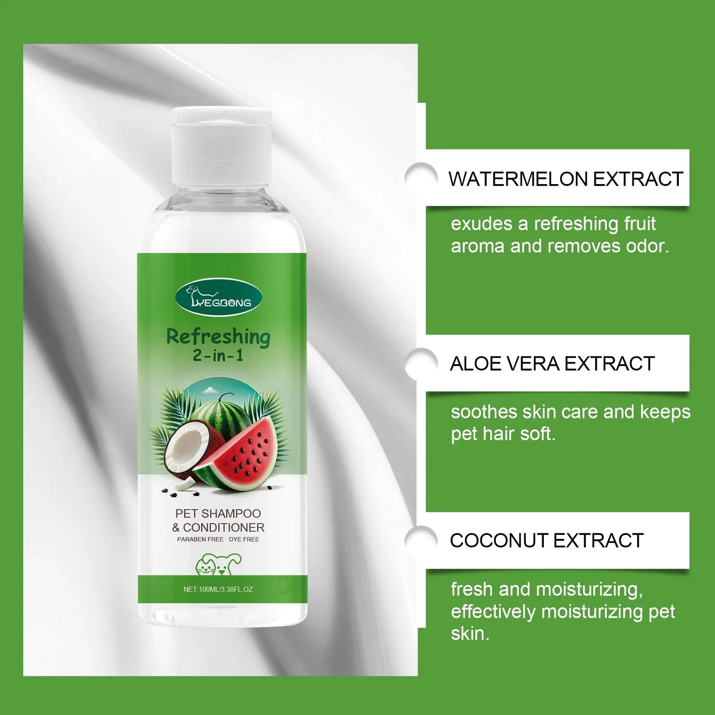 1-4PCS Pet 2 in 1 Shampoo and Conditioner for Dogs and Cats Long Lasting Fragrance Fur Care Gentle Cleaning Bath Use Gift