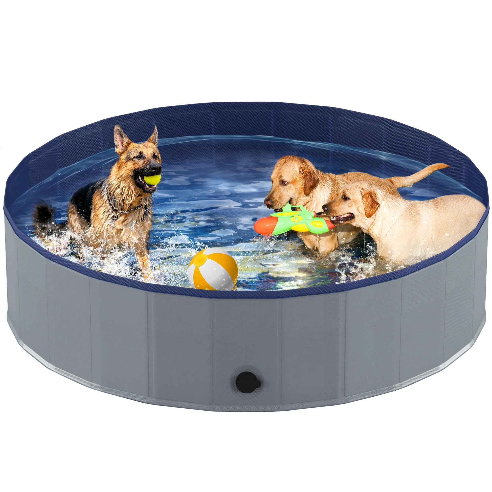 Portable Dog Pool, Foldable Pet Swimming Tub, Anti-Slip Collapsible Pet Bathtub, Hard Plastic Bath Pool for Pets Dogs and Cats - Quick and EZ Shop