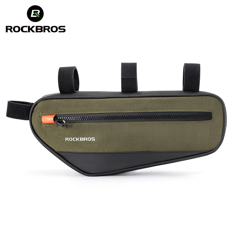 ROCKBROS Bicycle Bag Bike Frame Tube Bag Reflective 1.7L Bike Top Bottom Tube Bag Frame Bag MTB Road Cycling Pannier Portable