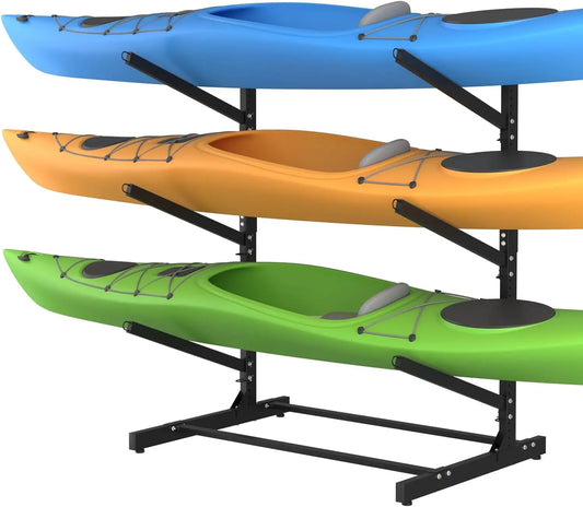 Adjustable Kayak Storage Ra, Freestanding Sup Storage Stand, Weatherproof Canoe Holder, Heavy Duty Paddleboard Braet, Surfboard