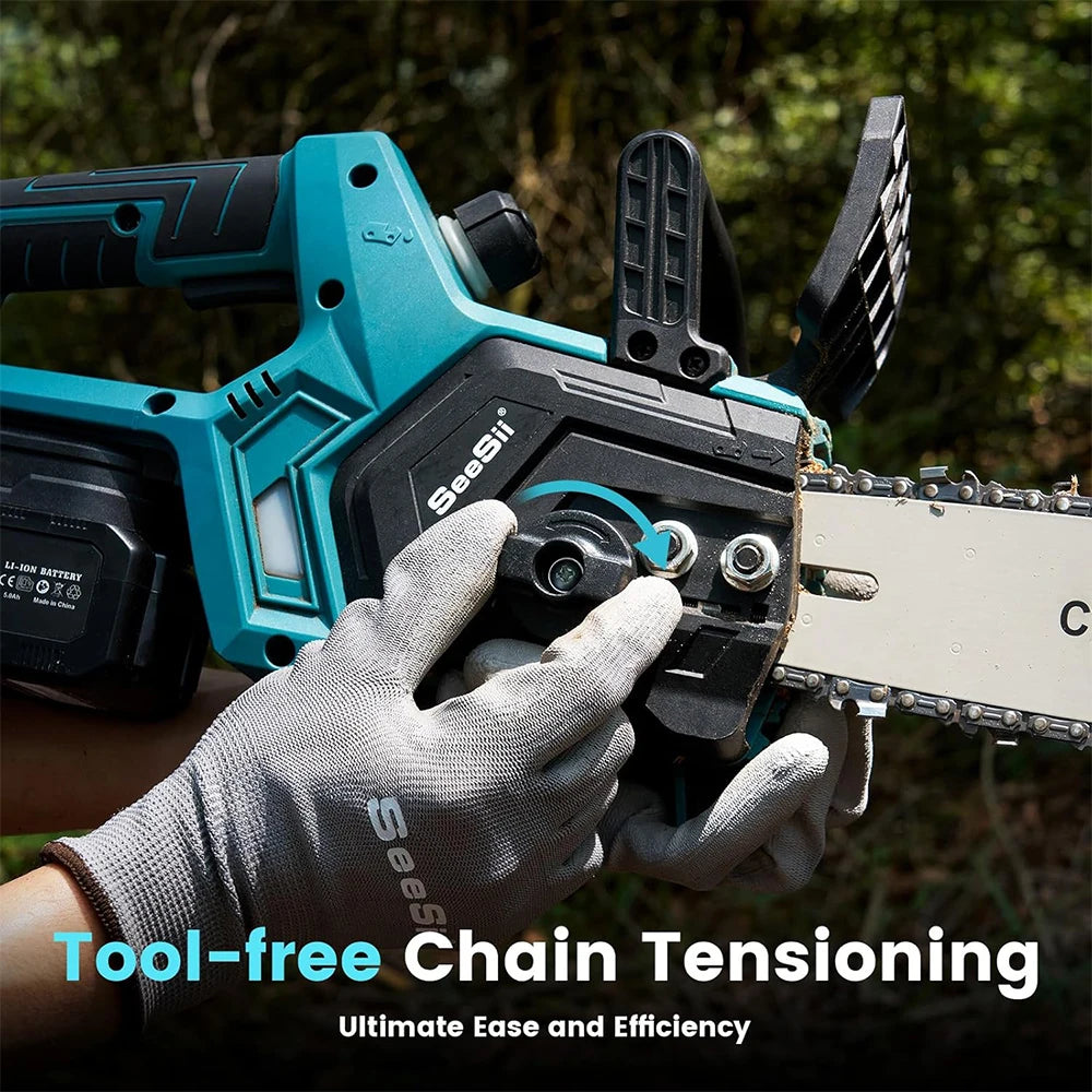 SEESII 12-Inch Brushless Electric Chainsaw For Makita Battery Cordless Chain Saw Firewood Tree Cutting Garden Pruning Power Tool
