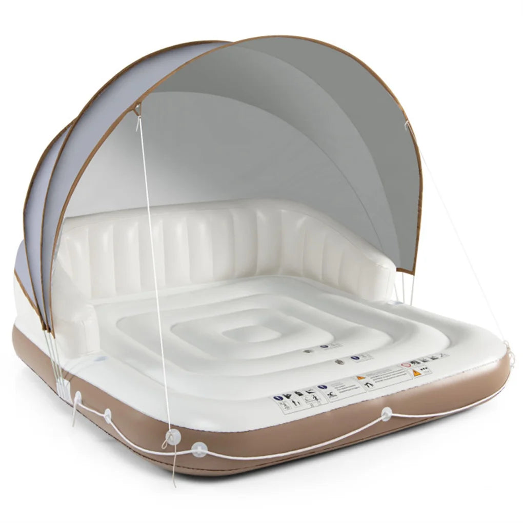 Water Floating Platform 2-person Floating Bed Inflatable Tent Swimming Air Cushion Bed Large Floating Pad